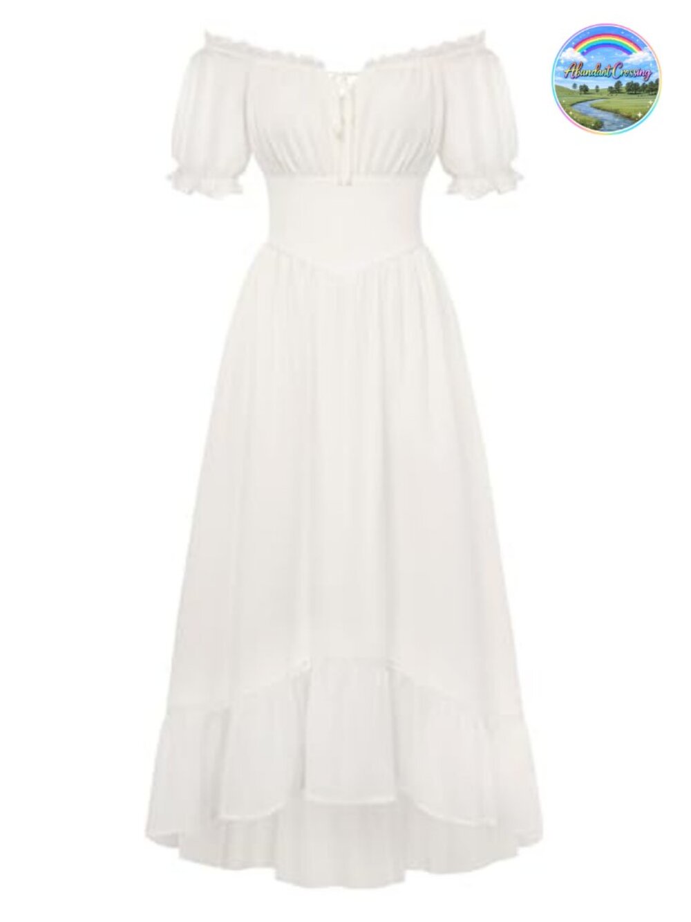 Chiffon Off Shoulder Renaissance Maxi Dress with Pockets
